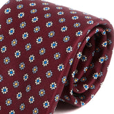 Classic Burgundy Mini Floral Motif Tie - Tie Doctor